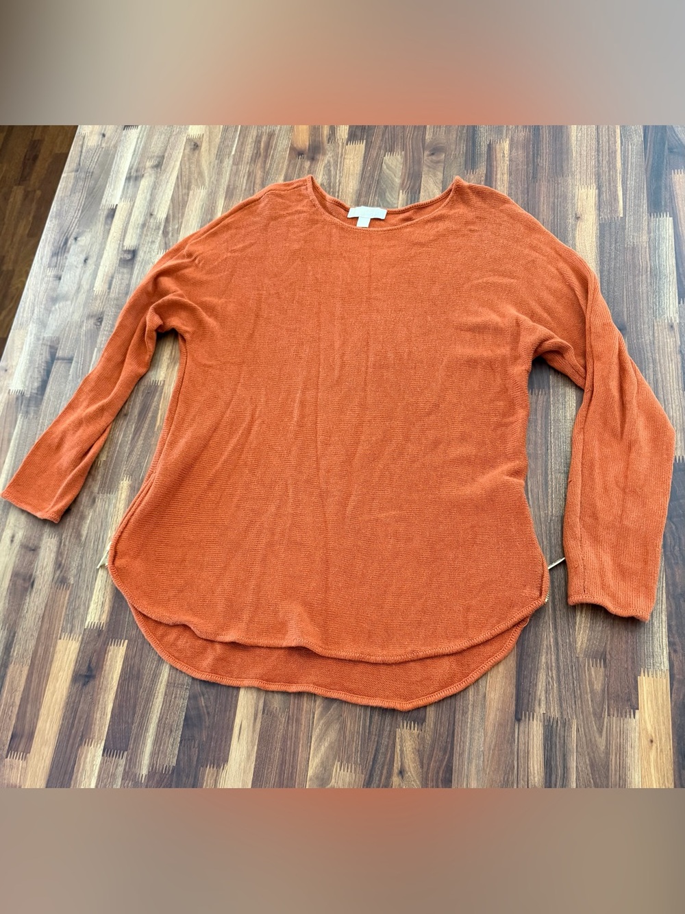 Michael Kors Women's tunic sweater Top in Rust w/gold zippers